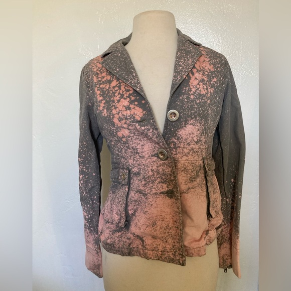 Vintage Authentic y2k Volcom Acid Wash Blazer with Buttons and Zippers - Picture 1 of 5